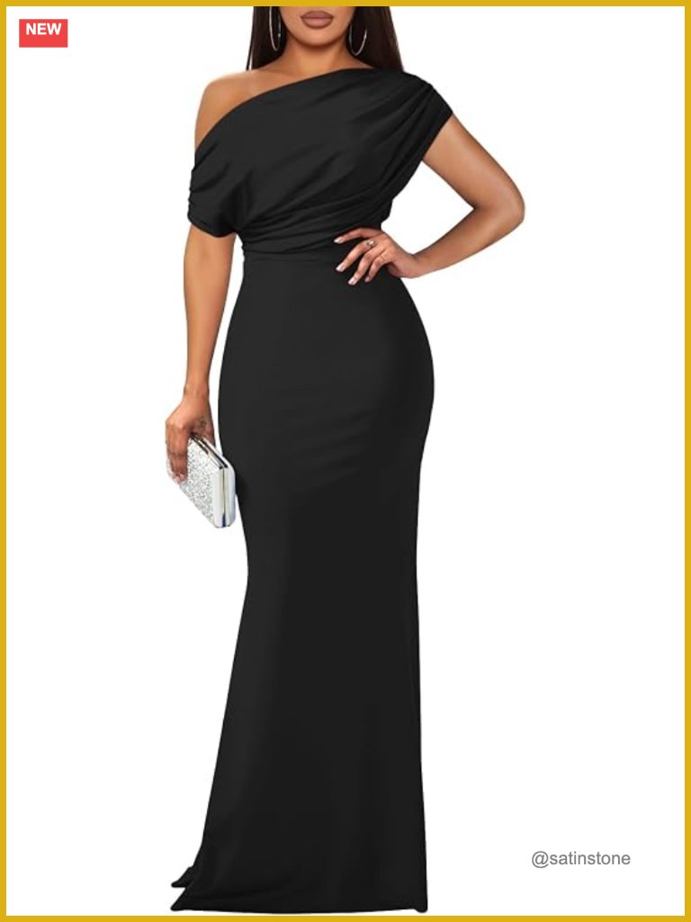 Sleeveless Off Shoulder Bodycon Mermaid Maxi Dress